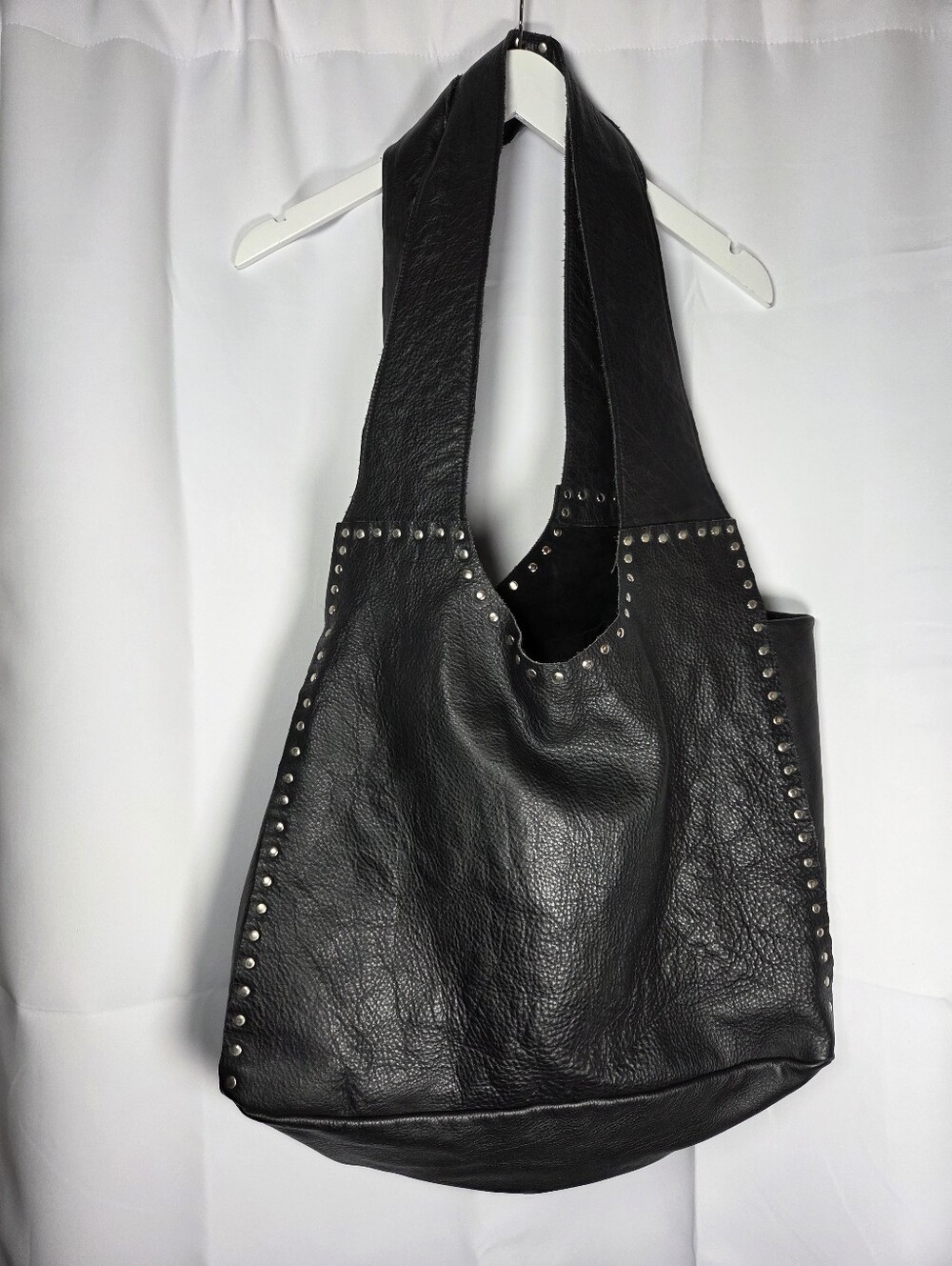 E.D.E. Studios Hand Made Black Extra Large Soft Leather Tote Bag Satchel